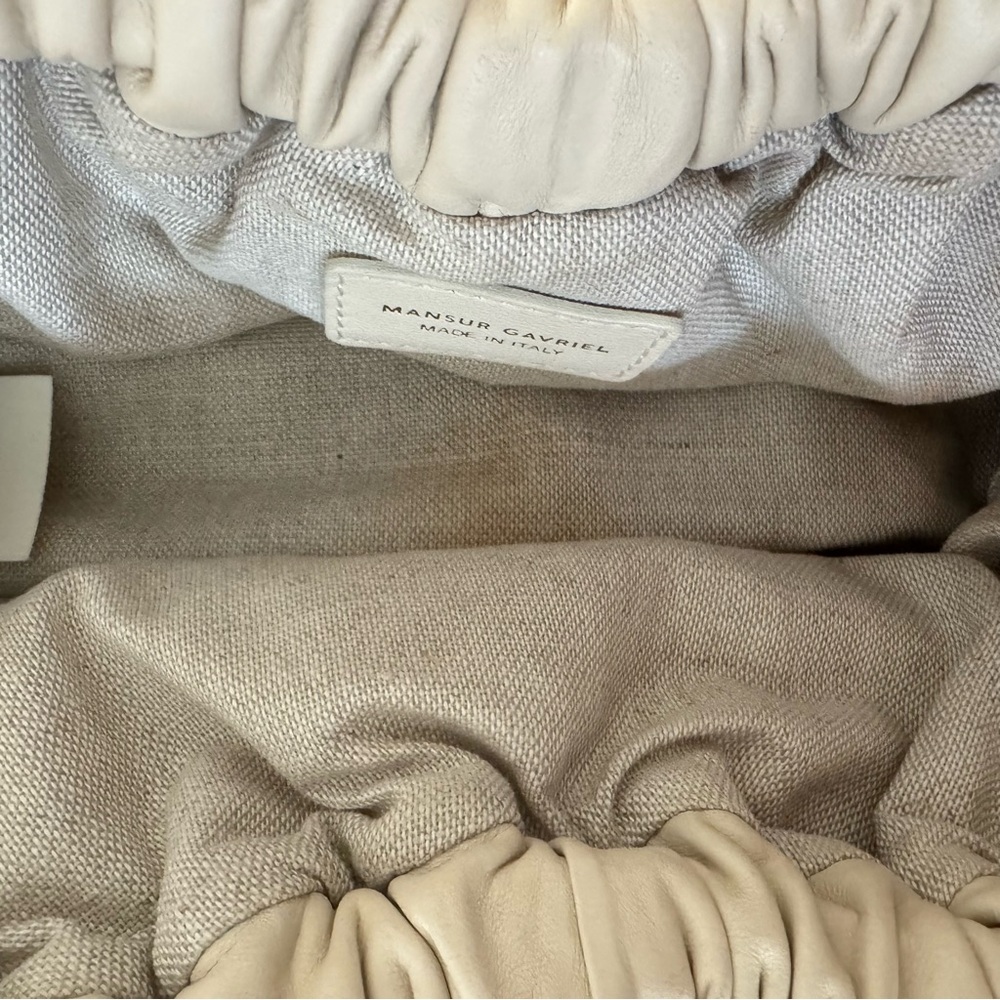 Mansur Gavriel Woven Straw Crossbody with Cream Trim - Picture 5 of 7